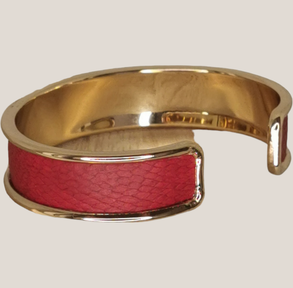 Collection BAIONA -Bracelet  rouge-rubis satin- Elegan-SE