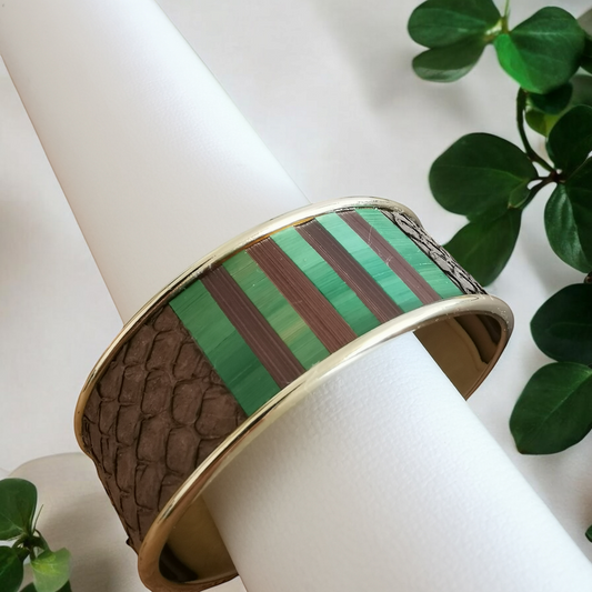 Collection MOKA NUANCES- Bracelet vert anglais- Elegan-SE