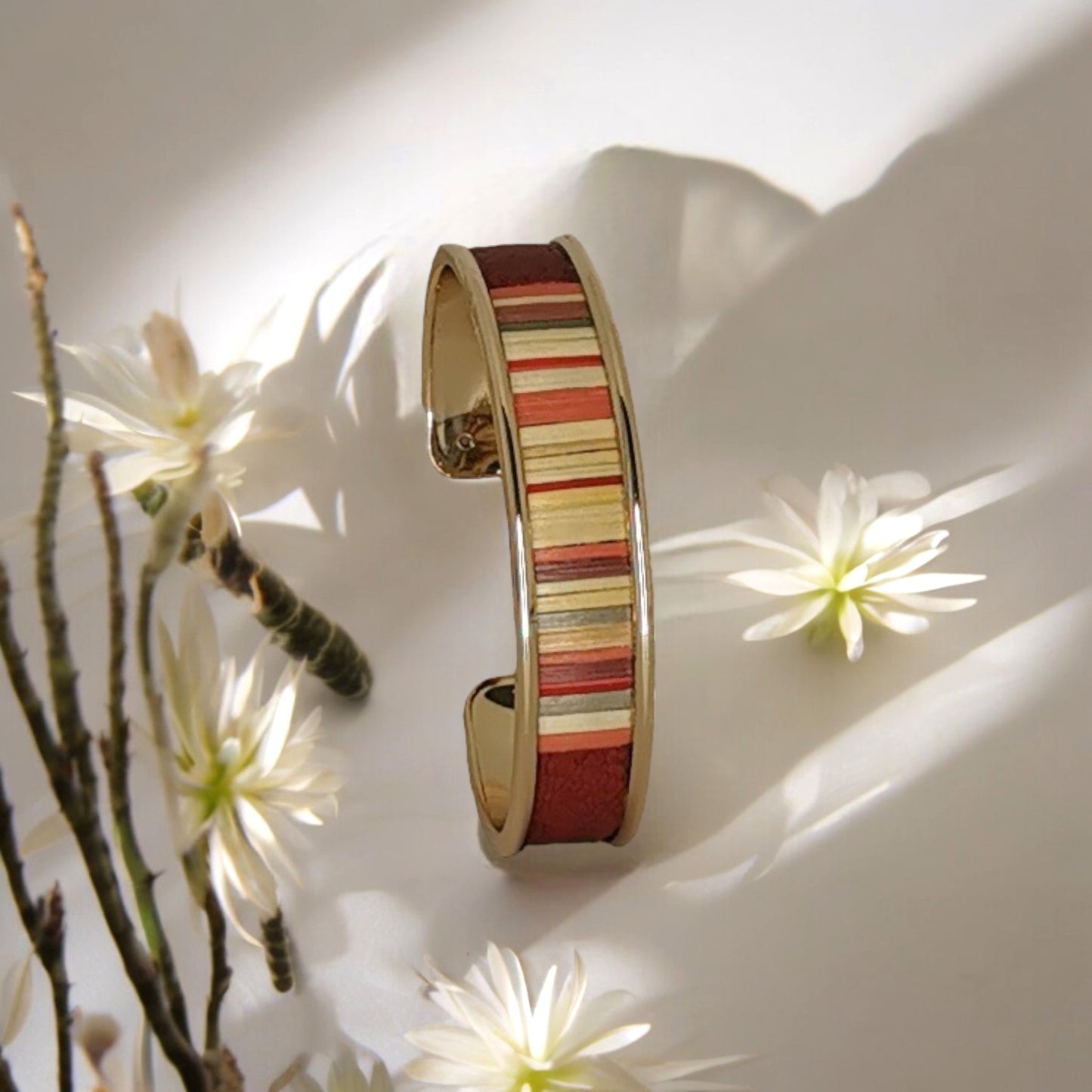 Collection BAIONA -Bracelet  rouge-rubis satin- Elegan-SE