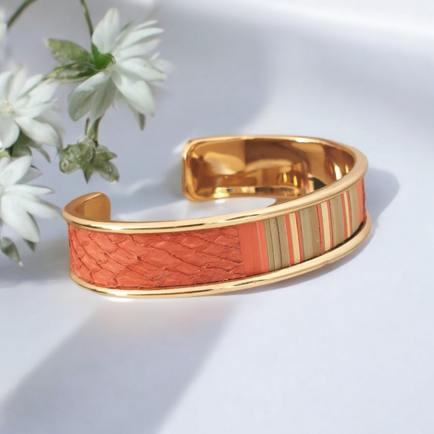 Collection BAIONA -Bracelet rouge-corail brut- Elegan-SE